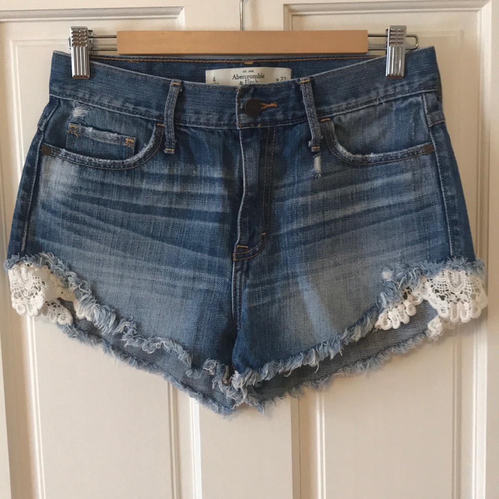 A&F Medium Wash Denim Shorts